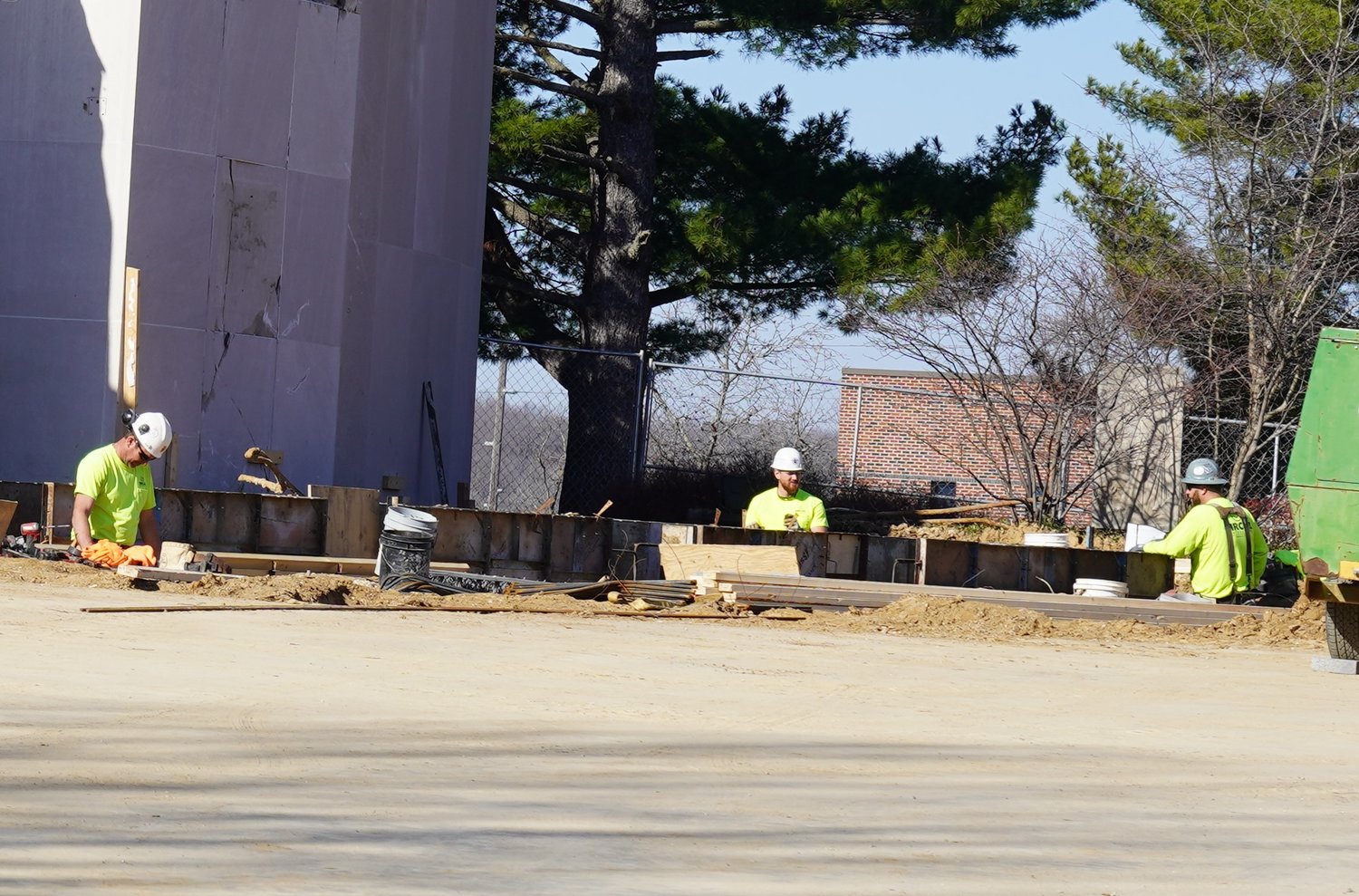 Construction workers from Sircal Contracting Inc. work on laying the foundations for an enlarged gathering space, known as a narthex, and sinking the shaft for an elevator to the Undercroft as part of major renovations to the Cathedral of St. Joseph in Jefferson City.